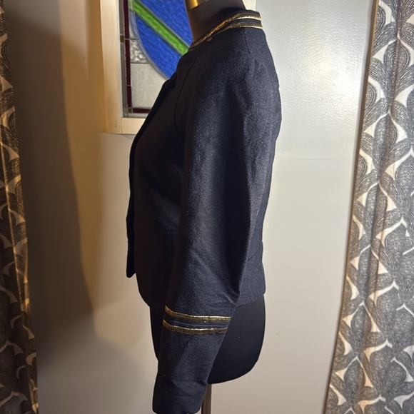 H&M Wool Blend Military Cropped Jacket SZ 8 - Picture 5 of 9